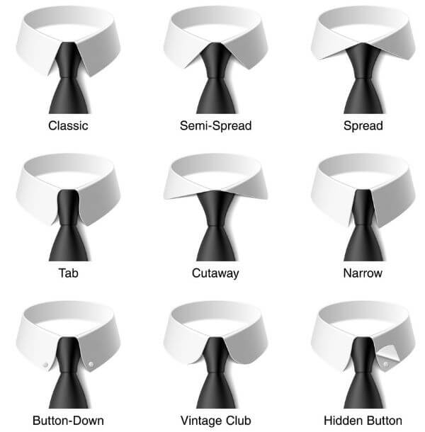 different types of collars for dress shirts