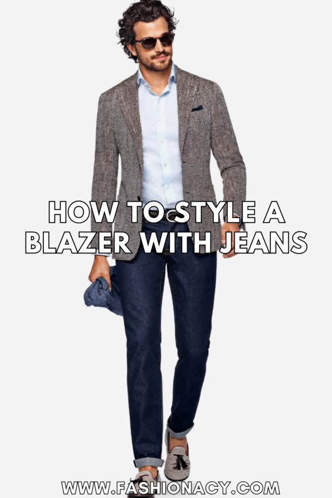 how to style a blazer with jeans