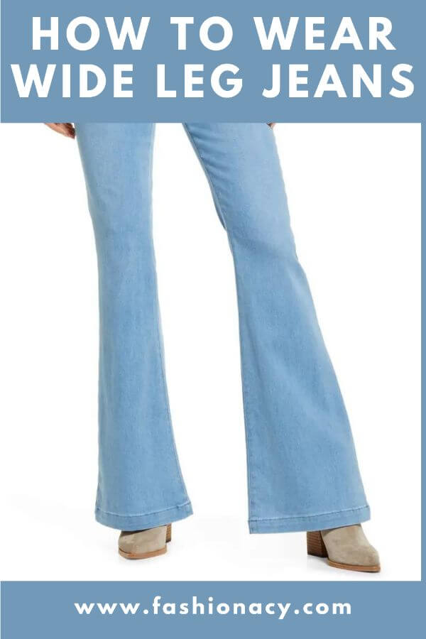 what to wear with wide leg jeans