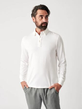 Faherty long sleeve polo shirt