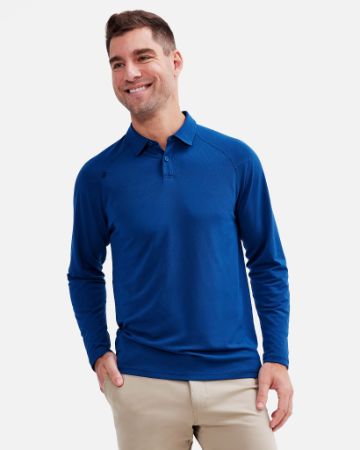 Rhone delta pique long sleeve polo