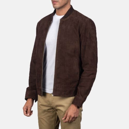 Dark-Brown-Suede-Bomber-Jacket