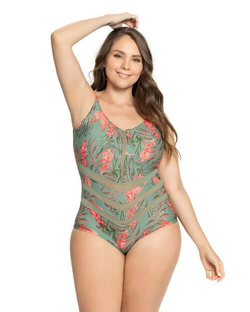 One-Piece Floral Slimming Swimsuit