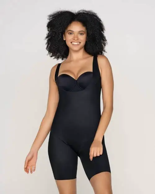 black full body shaper bodysuit