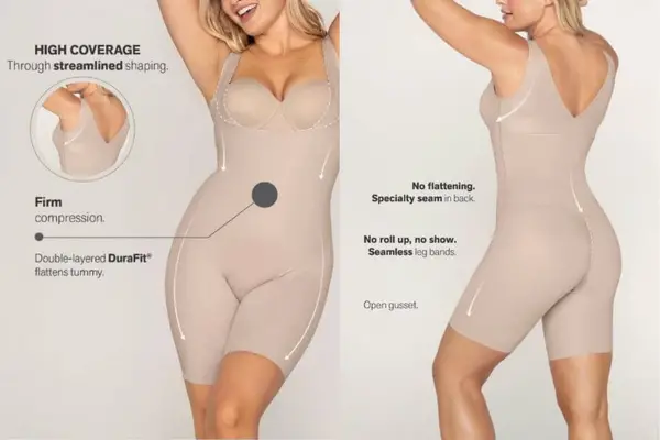 Firm Tummy Compression Bodysuit Shaper With Butt Lifter