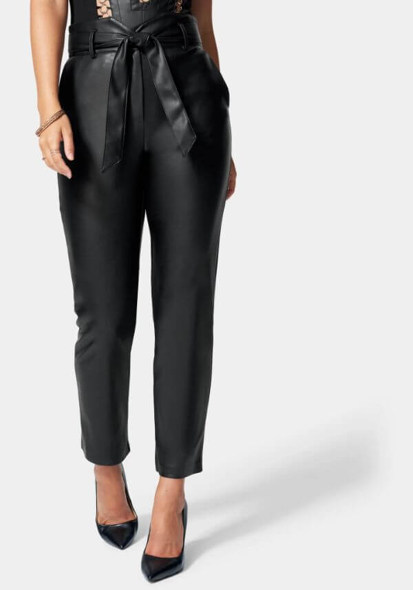 Belted-Slim-Leg-Vegan-Leather-Pant-black