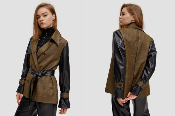 Tie-waist-Leather-Blazer-Black-olive