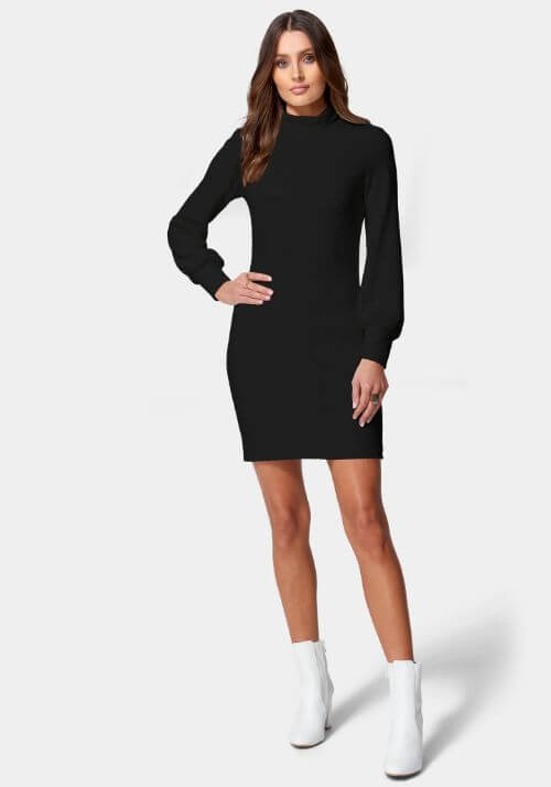 Turtle-Neck-Sweater-Dress-black