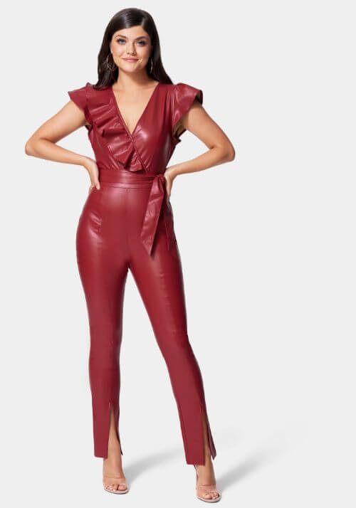 Vegan-Leather-Ruffle-Jumpsuit-red
