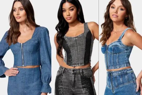 denim bustier top