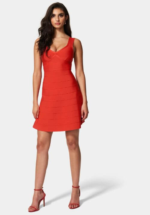 Bandage V-Neck A-Line Dress