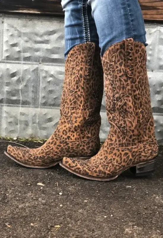 Lane Saratoga Stud Boot - Cheetah Print