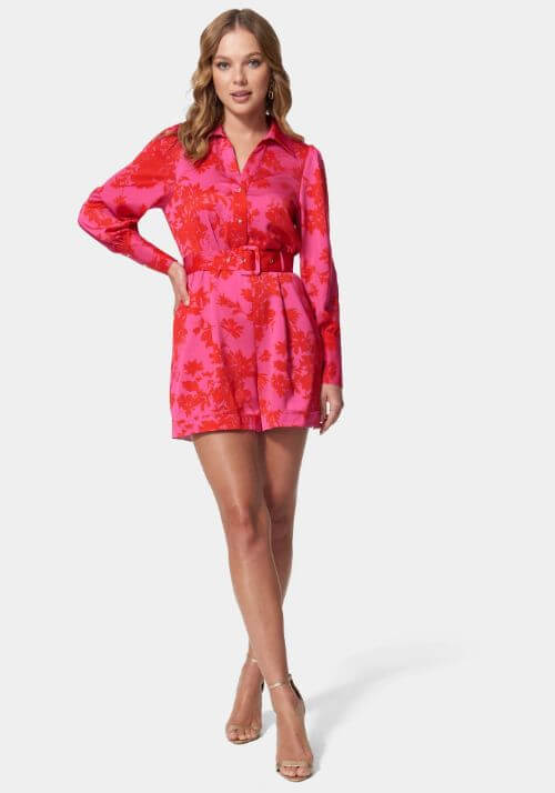 Satin Button Down Romper