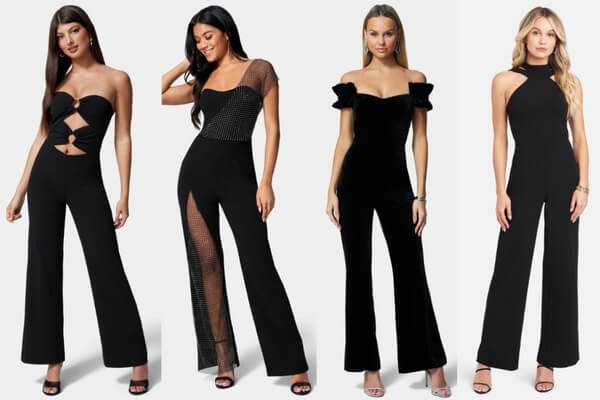 black wide leg jumpsuits