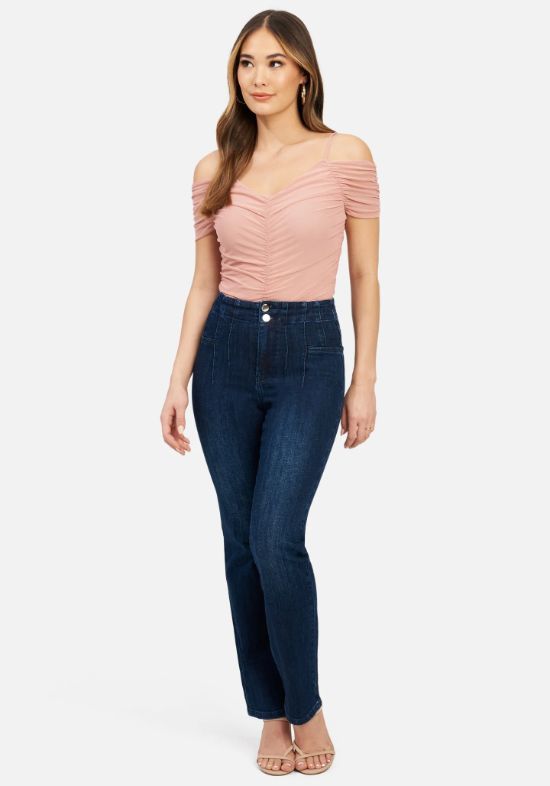 Multi Dart Straight Leg Jeans