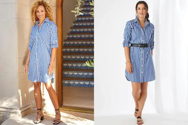 Blue & White Stripe Shirtdress