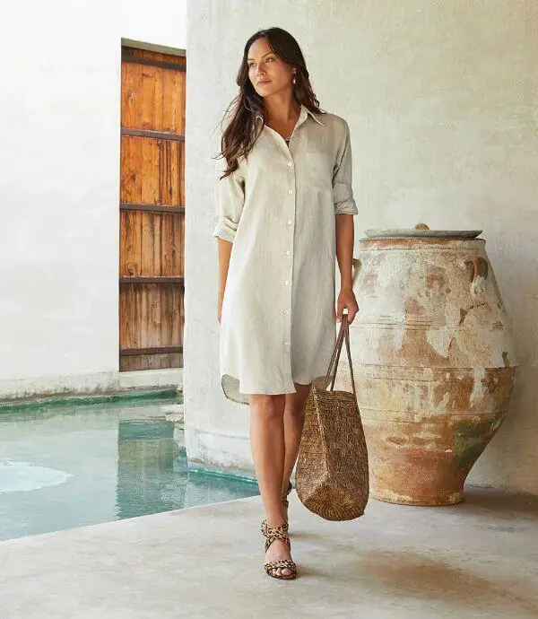 Beautiful Linen Shirtdress Outfit