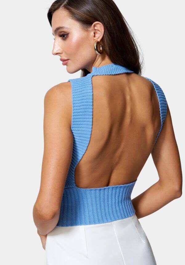 open back sweater top