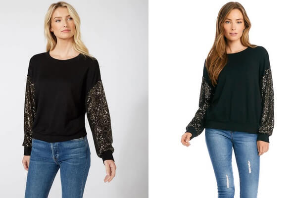 Sequin Sleeve Top