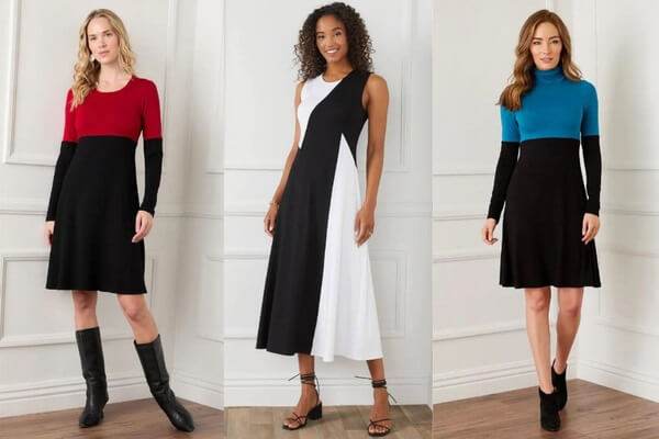 women's colorblock dresses