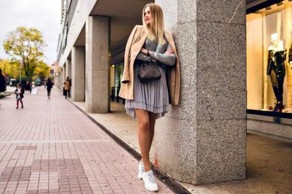 How to Style Sneakers With a Dress