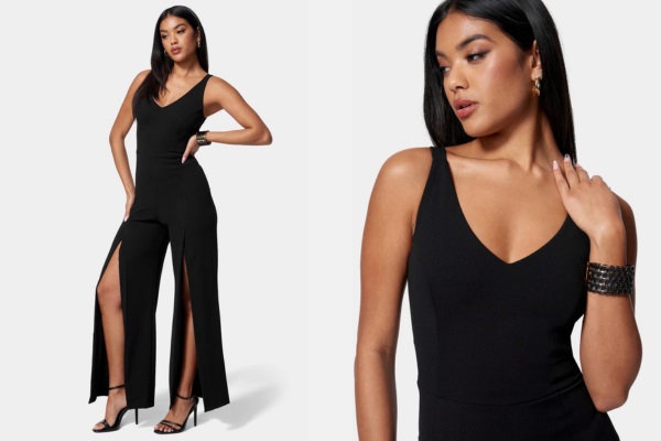 Black Open Leg Jumpsuit Outfit