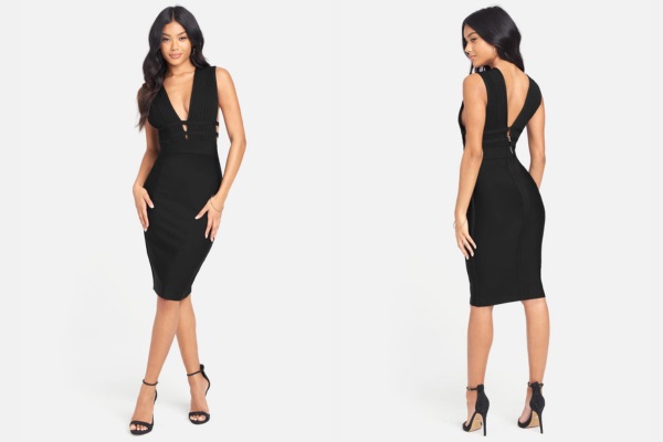 Plunge Neck Dress Formal