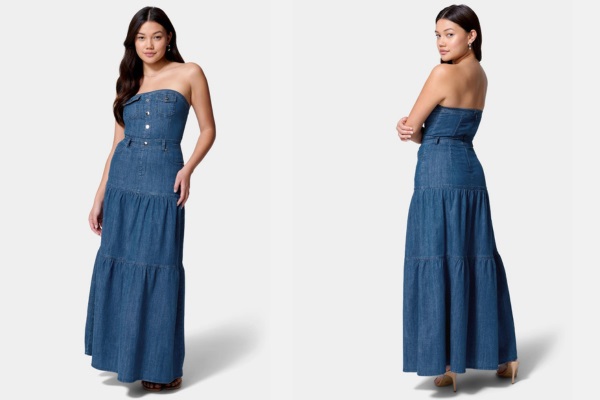 strapless denim dress