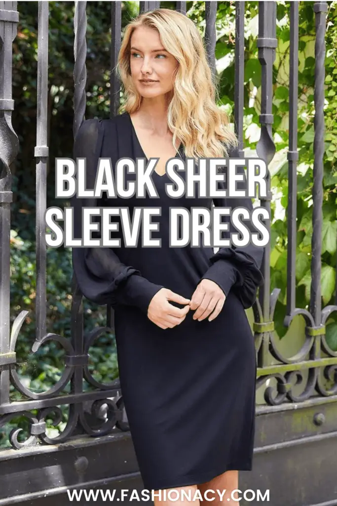 black-sheer-sleeve-dress