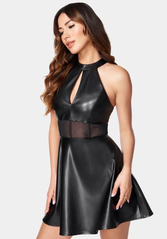 black-vegan-leather-corset-dress