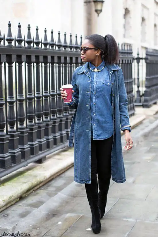 long-denim-dress-outfit-winter