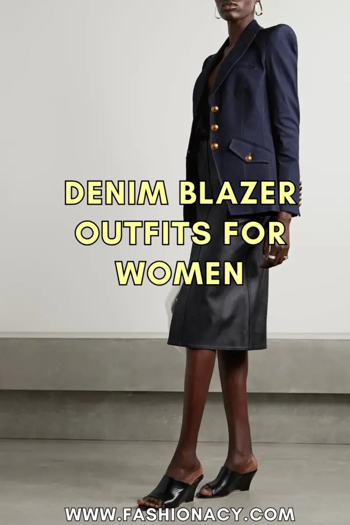 Denim Blazer Outfits For Women