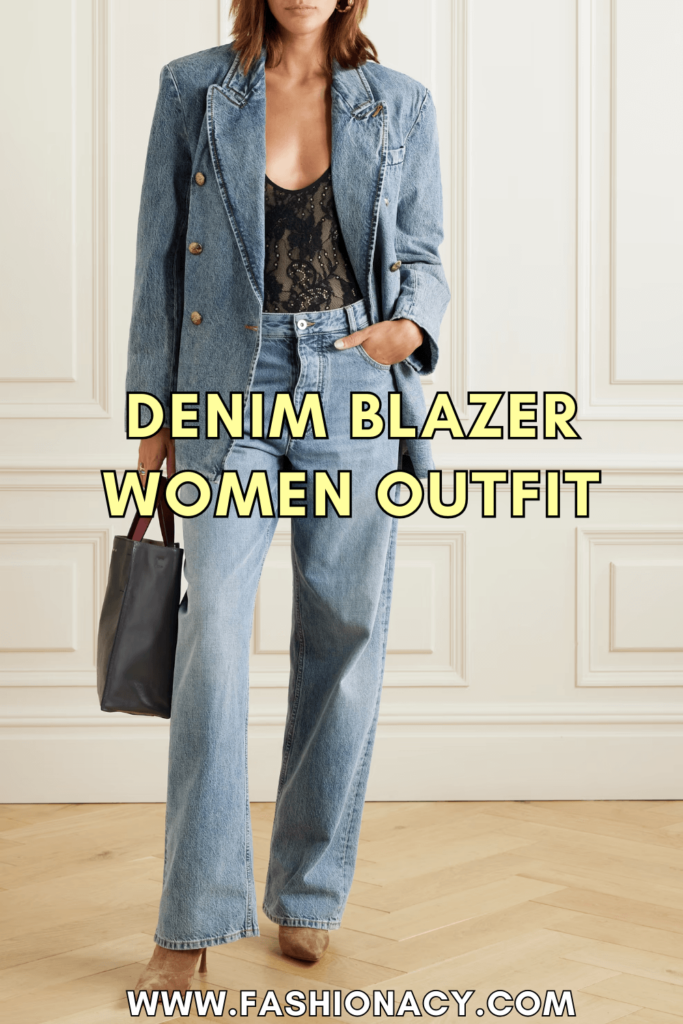 Denim Blazer Women Outfit