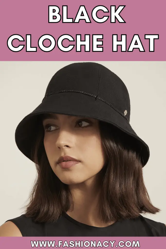 black cloche hat