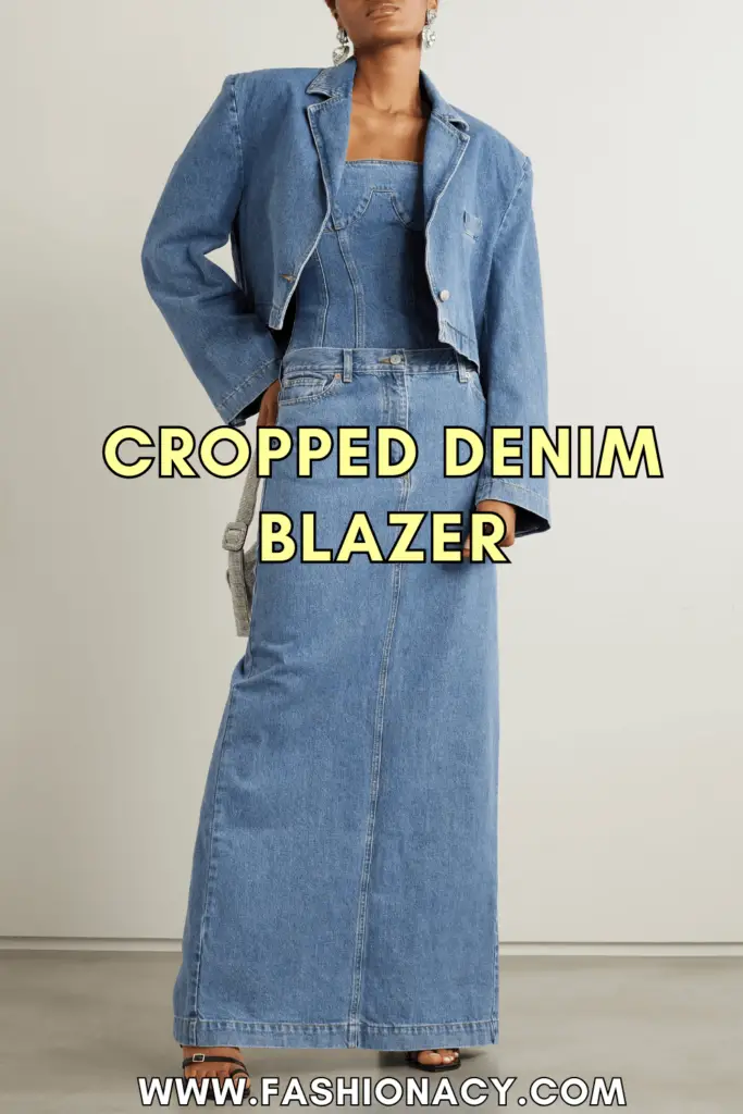 Cropped denim Blazer