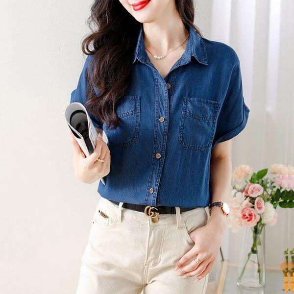 denim-blouse-outfit-office