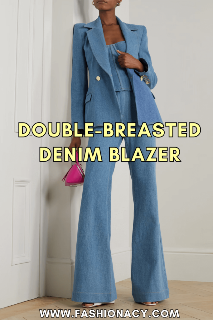 Double-breasted Denim Blazer