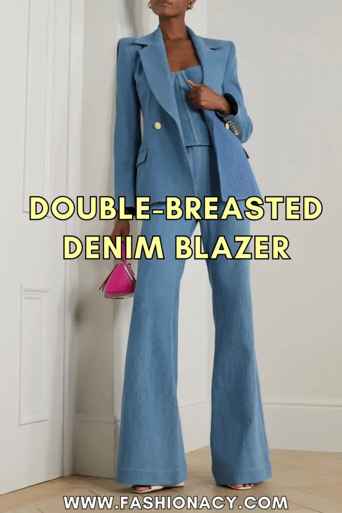 Double-breasted Denim Blazer