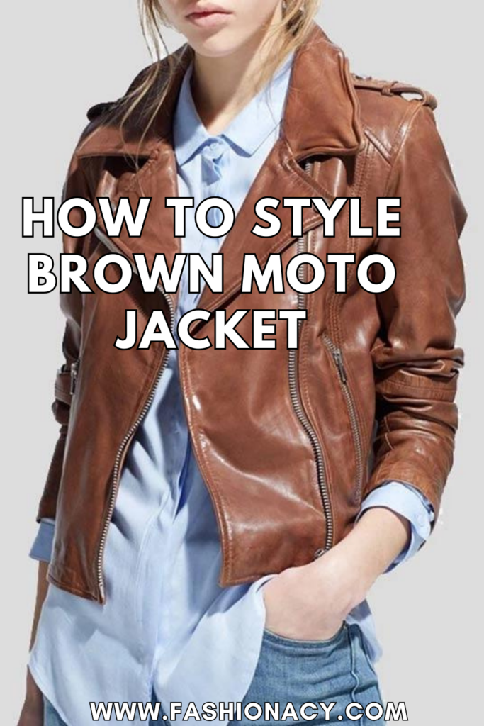 How to Style Brown Moto Jacket