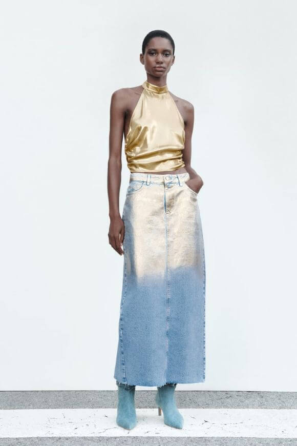 metallic-top-and-skirt