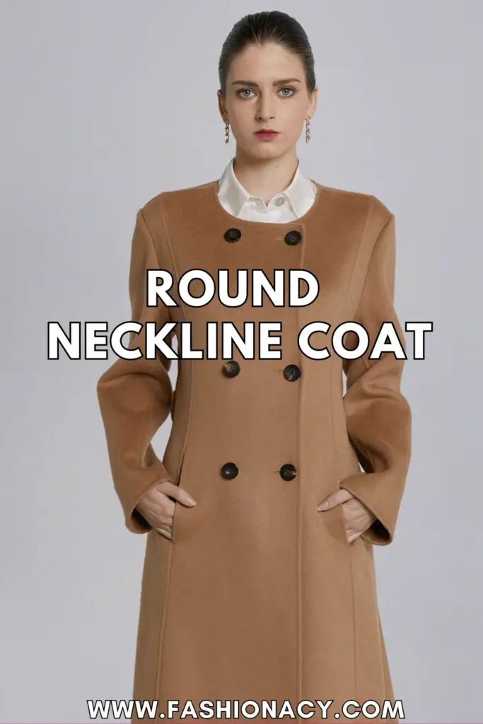 round neckline coat