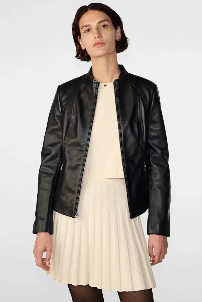 Black Leather Scuba Jacket Outfit