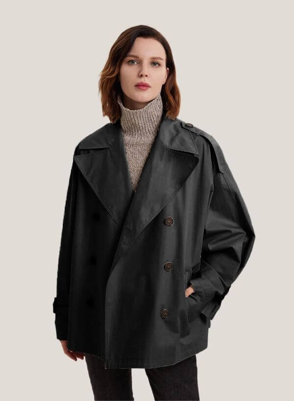 Black Short Trench Coat