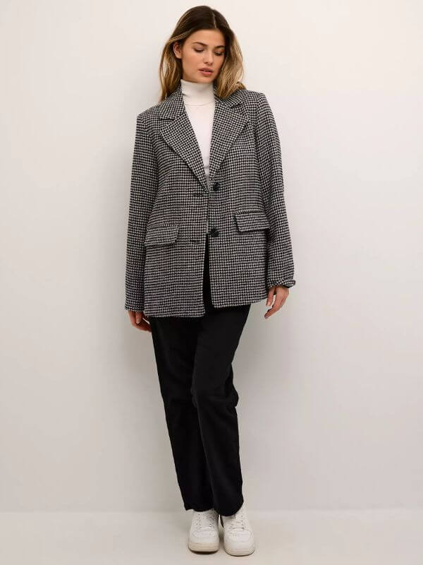 Dogtooth Blazer Outfit Casual