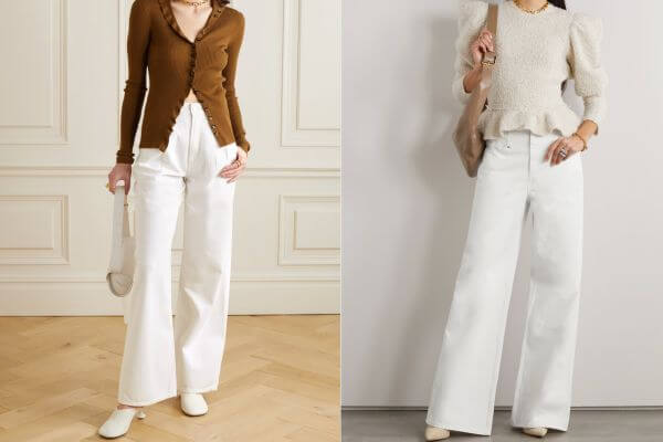 How to Style White Wide Leg Jeans