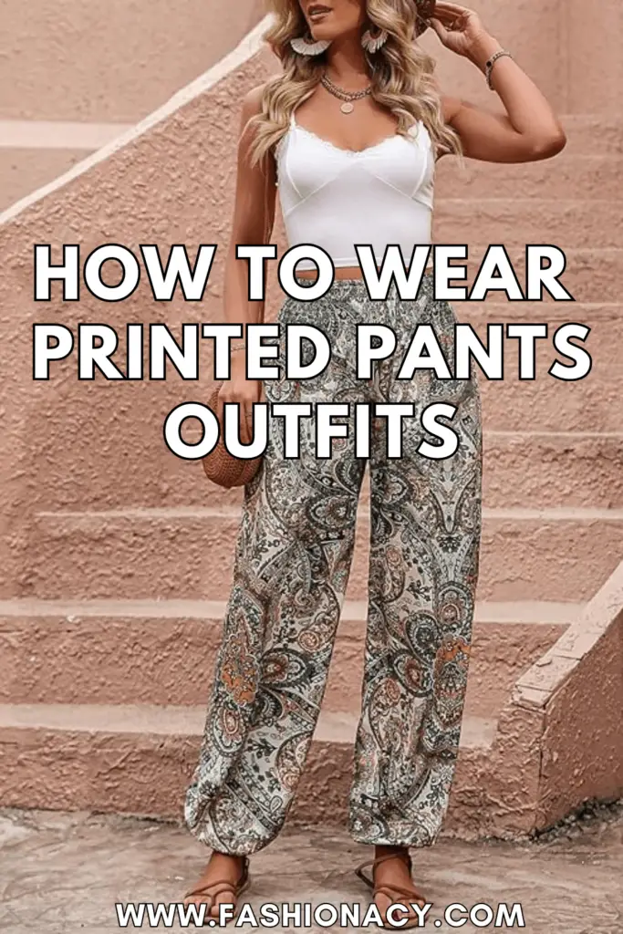 How to Wear Printed Pants Outfits