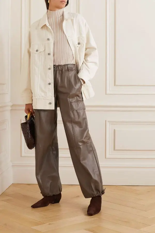 Leather Cargo Pants Outfit Winter