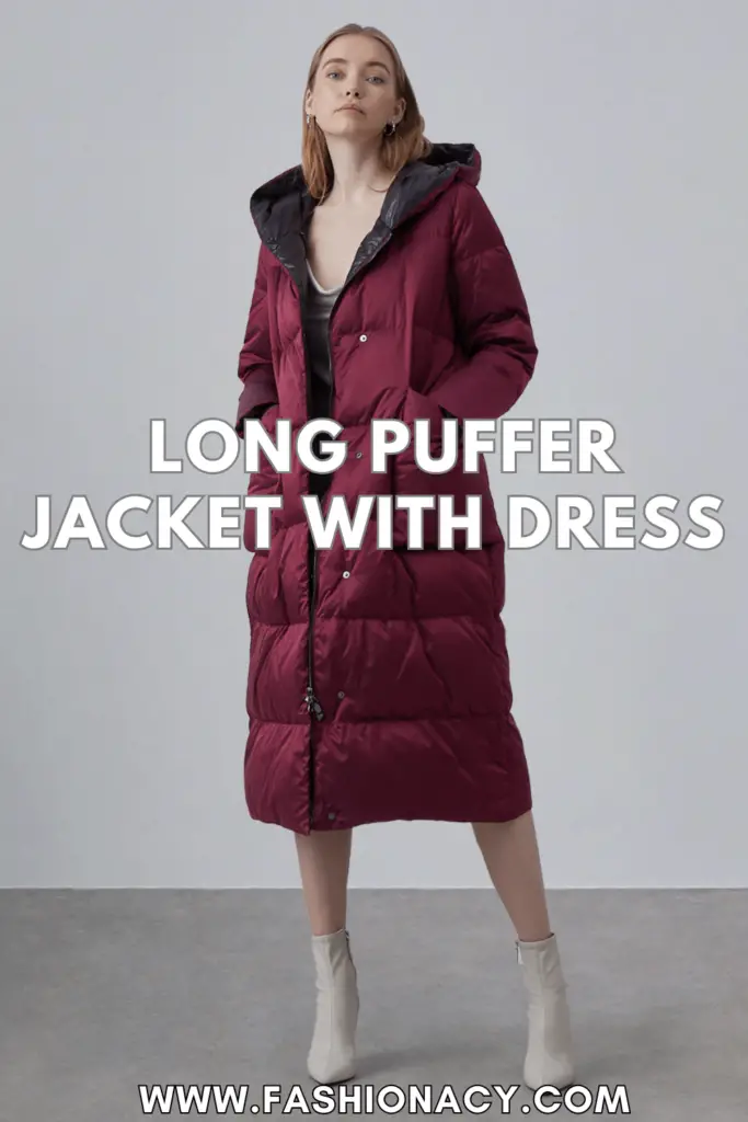 Long Puffer Jacket With Dress