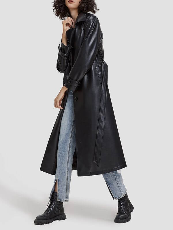 Maxi Faux Leather Coat