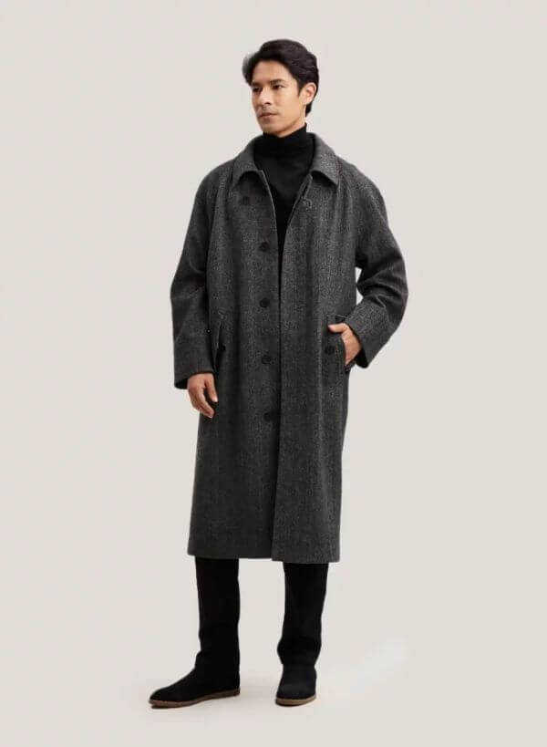 Men's Long Wool Overcoat